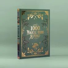 Vintage Hardcover Journal Notebook Gold Foil Magical Herbs Design A5 Dotted Pages Premium Sketchbook Diary with Gilded Edges
