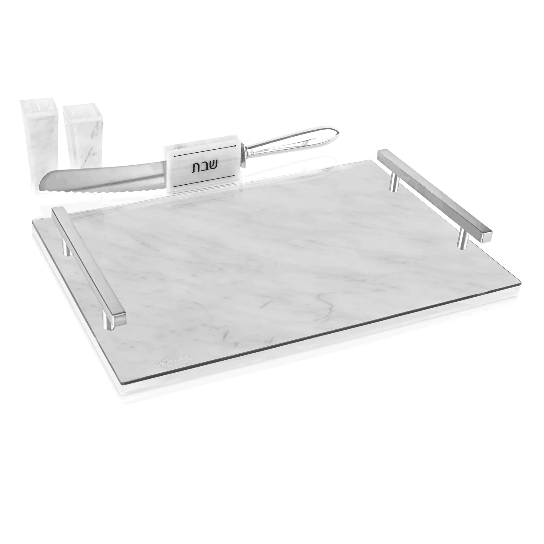 Marble Cheese Tray with Handles in Gold Finish Marble Serving Tray