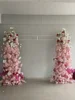Arco de flores rosa de 2.1+2.1m con soporte estándar 1