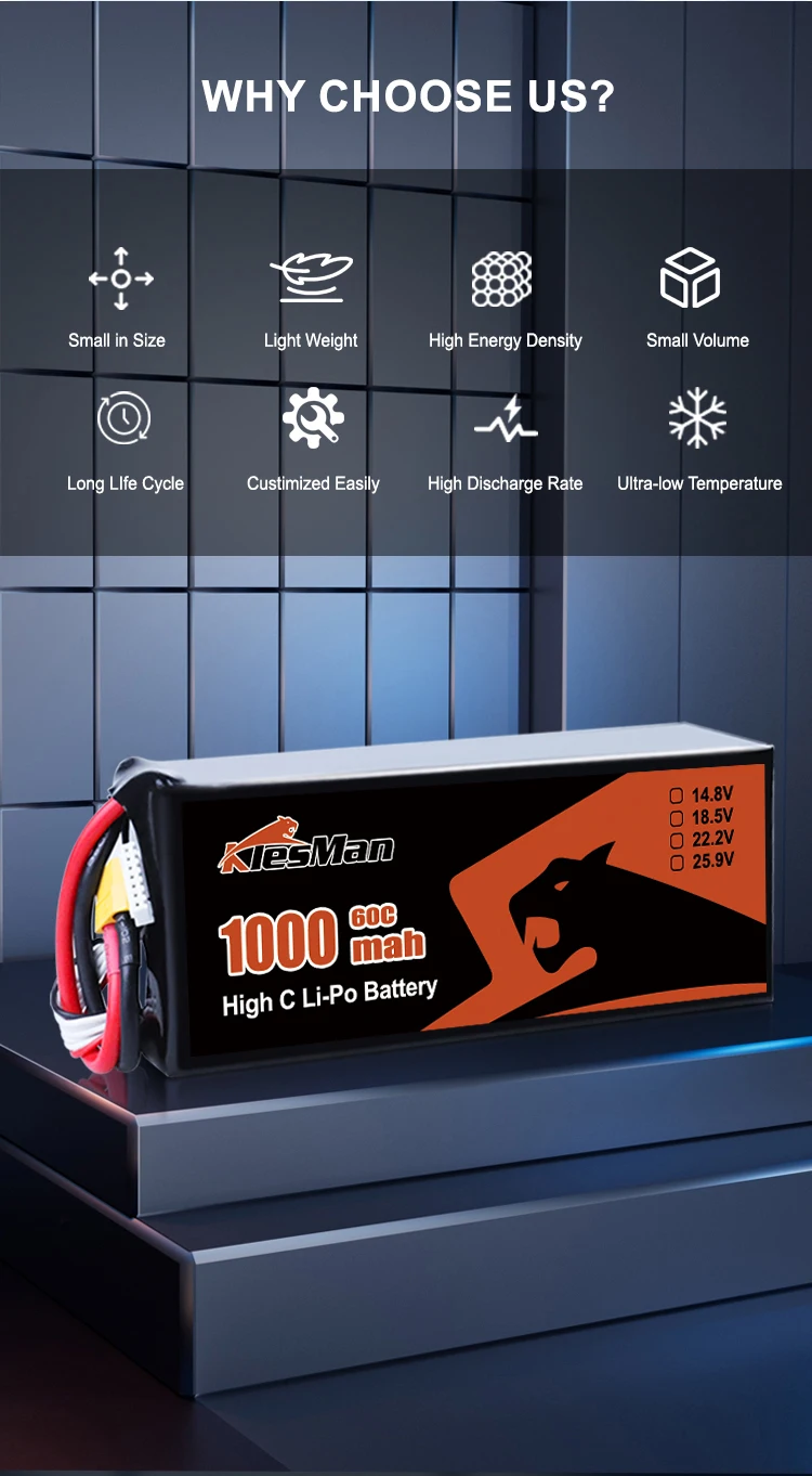 Bộ pin máy bay không người lái 6S tùy chỉnh 1000mah 22.2V pin Lipo cho máy bay không người lái RC FPV bền 4