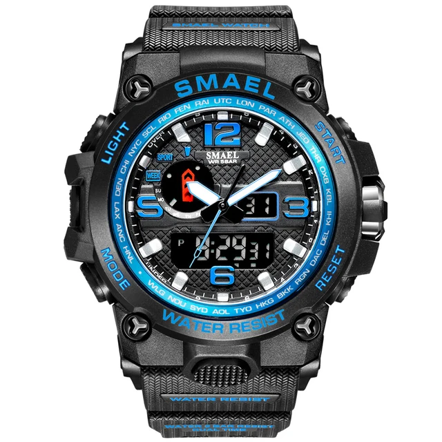 SMAEL 1545D Relogio Masculino LED Sport Digital Quartz Watch Waterproof bracelet Clock Dual Display Sport Digital Wrist Watches