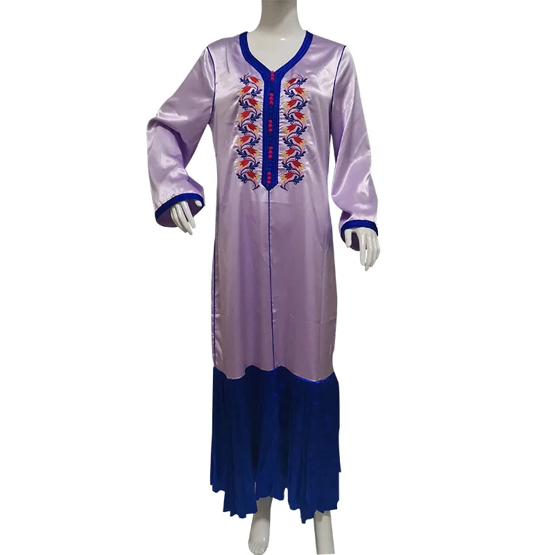 New Muslim Dress Abaya Middle East Arab Dubai Southeast Asia Hot Sale Clothing Embroidered Patchwork Robes Caftan Hijab Scarf details