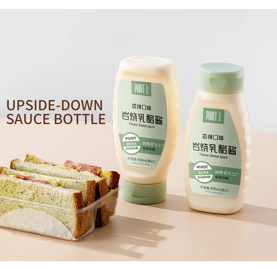 400ml Plastic Compound Squeeze Sauce Bottle High Barrier Ketchup Bottle