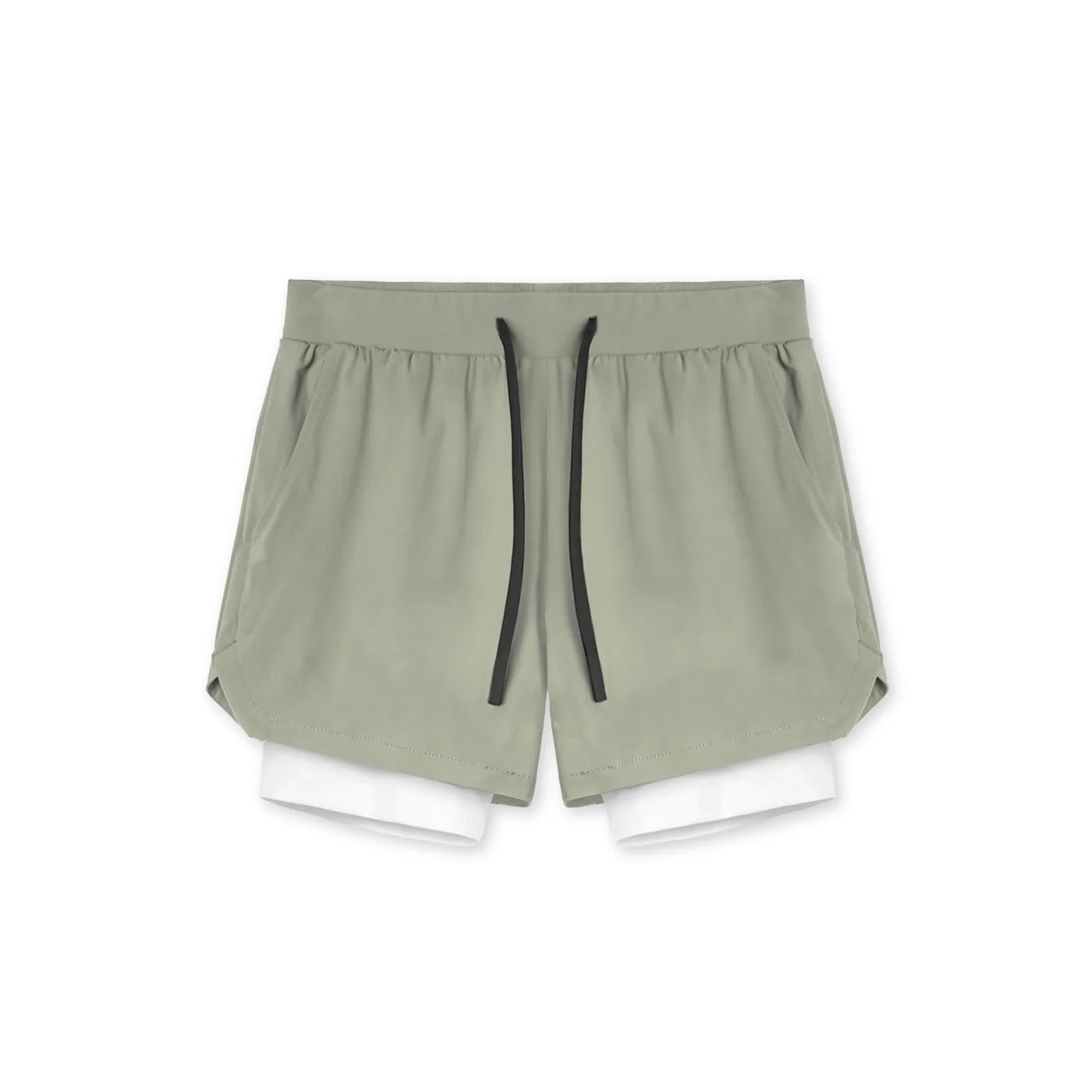 Running Breathable Men 2 in 1 Layers Sports Track Workout Gym Shorts With Pockets