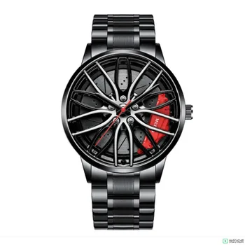 Higher Quality Factory Direct Hot Sale Men Sport Rim Hub Wheel Wristwatch Cool Quartz Car Rim Watch