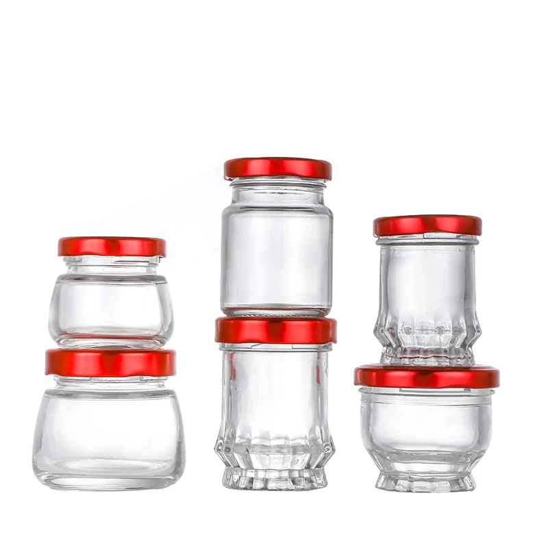 Großhandel 40 ml, 85 ml, 160 ml runde Gewürzgläser aus Glas für Honig und Vogelnest