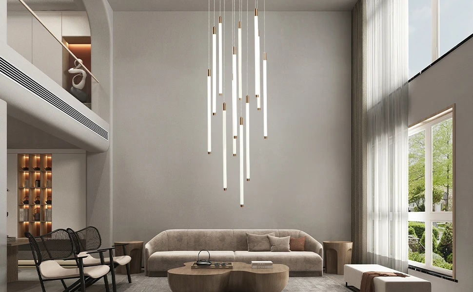 Modern Led Chandelier,8-Light Dimmable Metal Pendant Lights - View #5