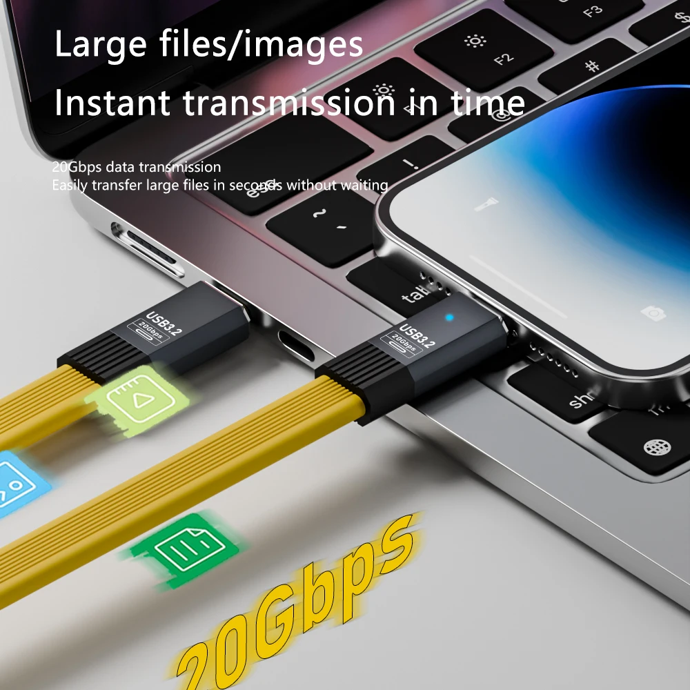 USB C Type C 3.2 Usb Cable for Laptop Max 100w Output OTG 8K HD for Video TV Earphone Phone Power Bank Charging Cable
