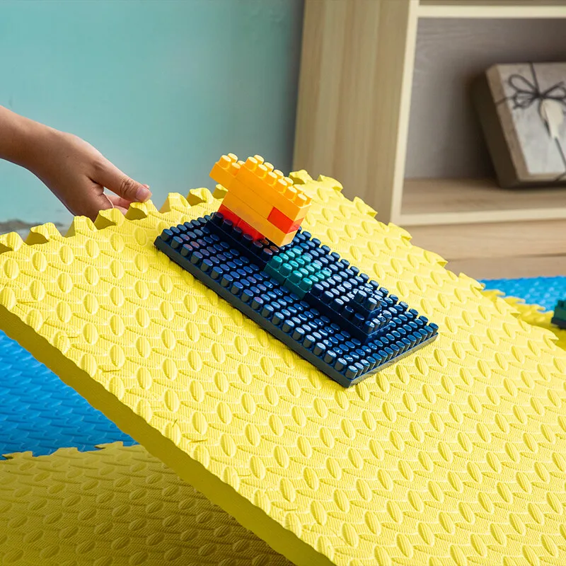 Printed Wood Grain Foam Play Mat Thick Eva Foam Puzzle Floor Mat Interlocking Floor Tiles For