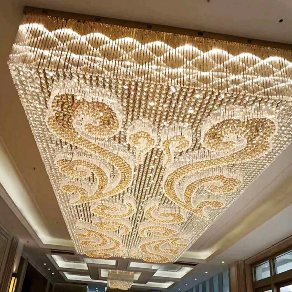 Modern Large Scale Ceiling Hanging Lamp Luxury Pendant Lights High Led Crystal Custom Hotel Auspicious Cloud Shape Chandelier
