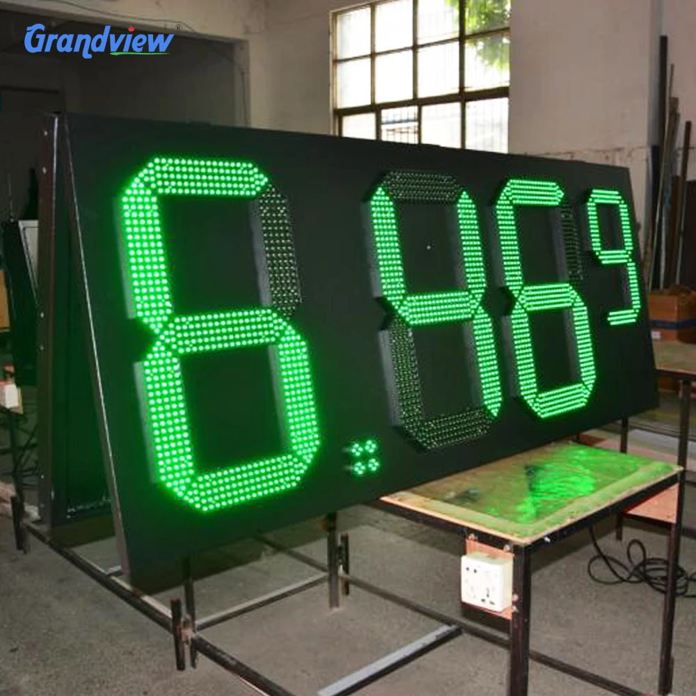 Pylon Sign Illuminated Gas Station Digital Signage Petrol Station Fuel Price Sign