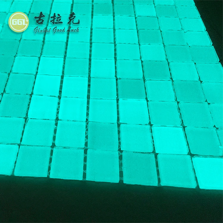 Luminous Green Mosaic Wall Swimming Pool Square Bathroom Glass Mosaic Tile