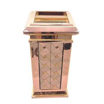 Customized Classical Style Metal Trash Can Standing Ashtray Garbage Bin for Hotels