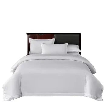 5 Star Hotel textile 4 pieces 60*40S luxury white 100% Egyptian cotton King Size hotel linen bed sheet set