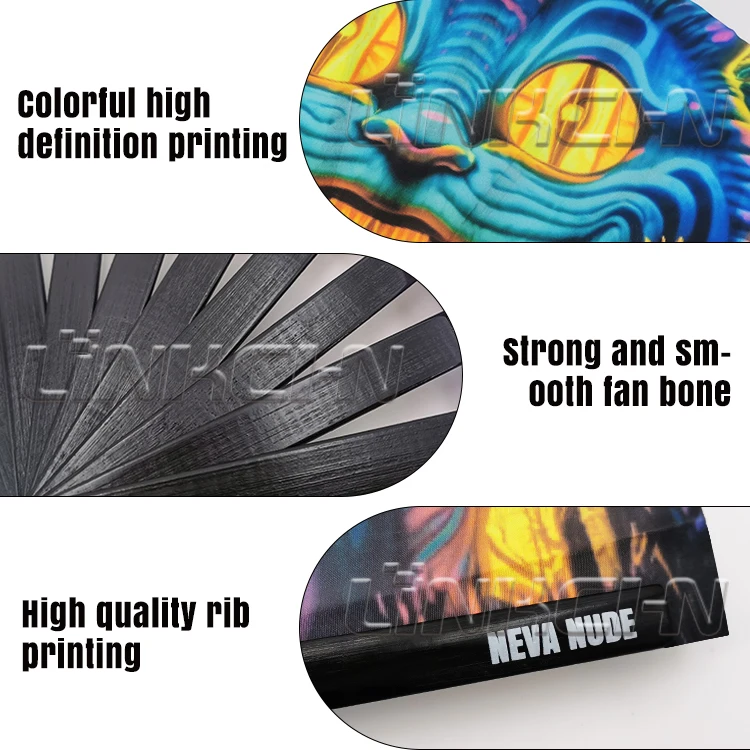 Custom 33cm Raving Pride Colourful Bamboo Clack Fans Large Hand Held Fans with Unique Design