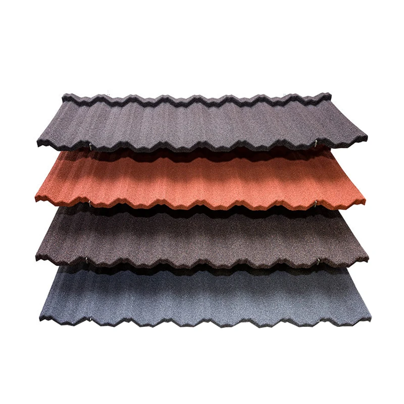 Color Classical Stone Coated Metal Roofing Tile Fireproof House Attractive Stone Coated Metal Roofing Sheet Tile