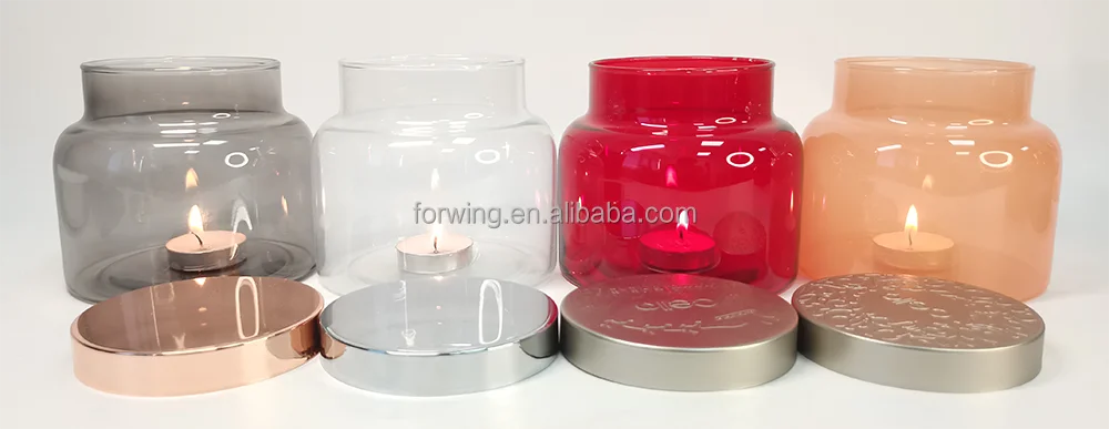 18oz Unique Custom Logo Black White Red Apothecary Candle Jars Glass Candle Container With Metal And Wooden Lid manufacture