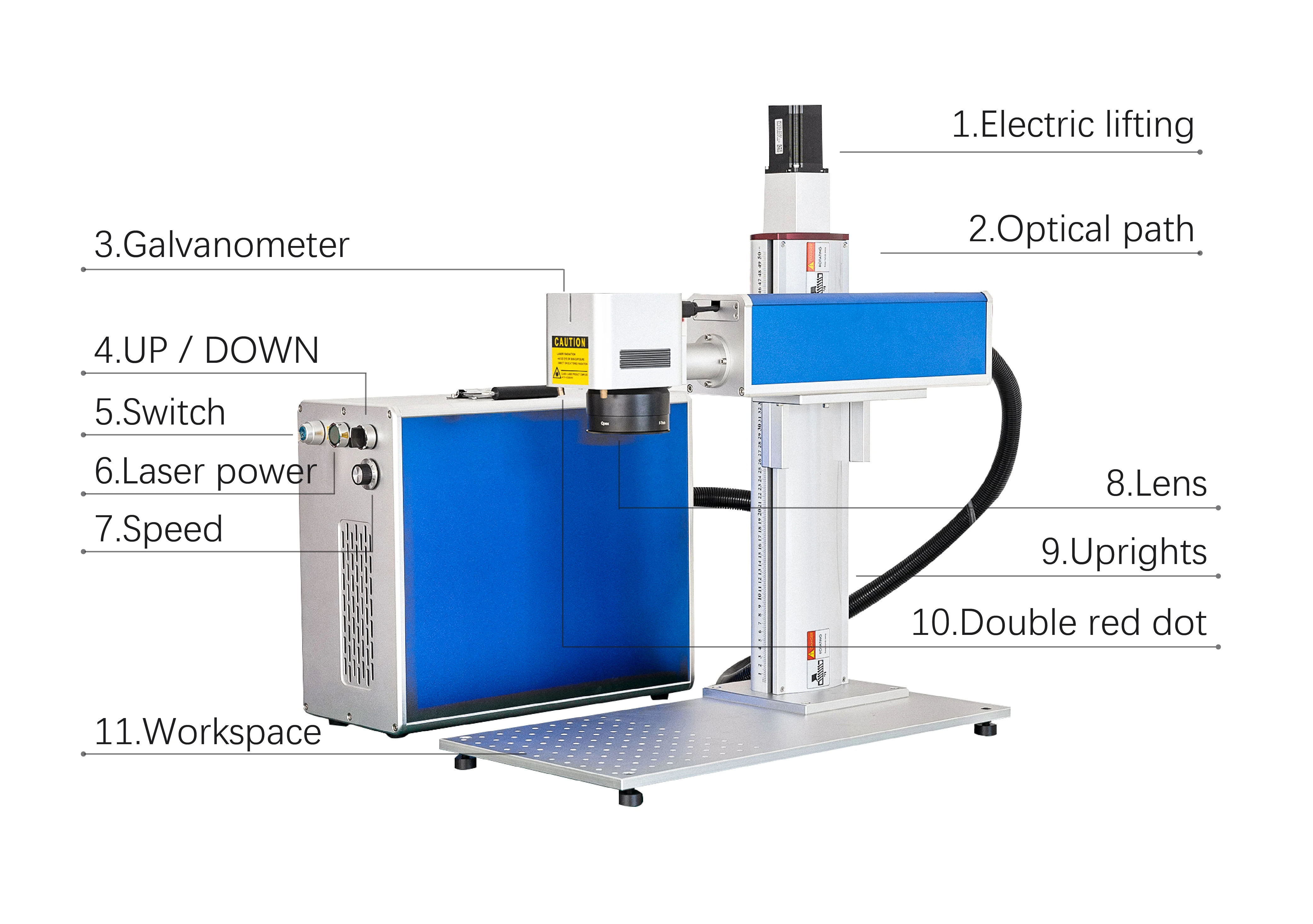 Motorized Z-Axis for JPT MOPA 100W Laser Marking Machine