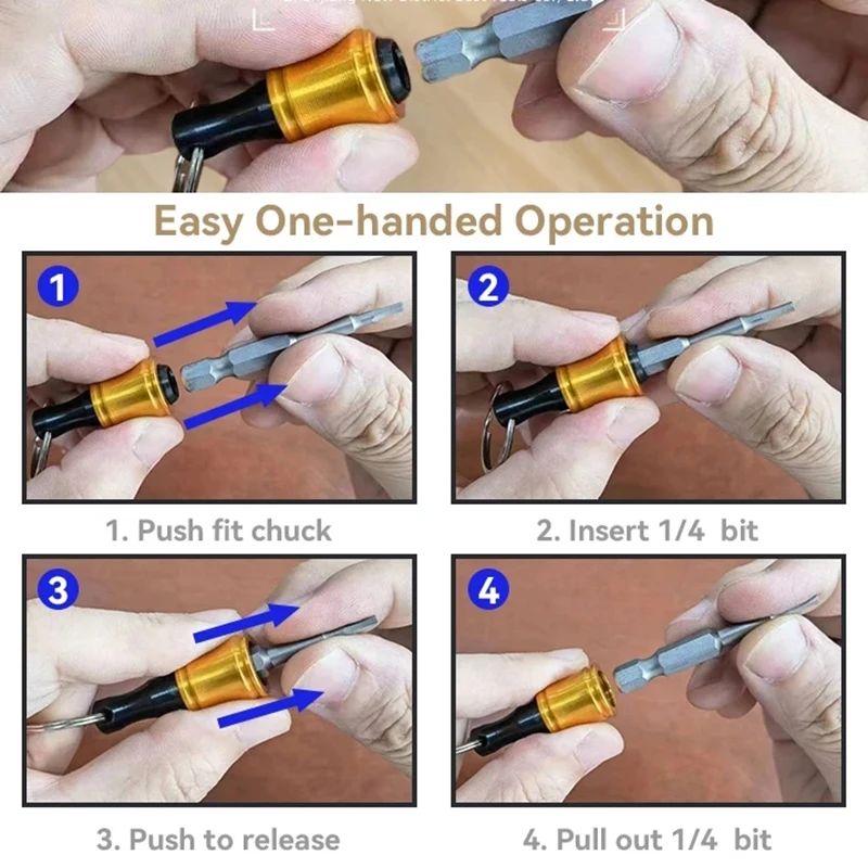 Durable Hex Shank Extension Bar Drill Adaptor Screwdriver Bits Holder Keychain Socket Adapter