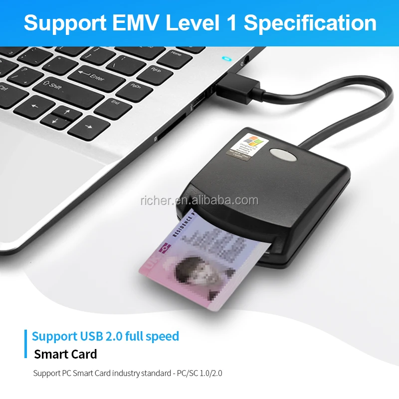 Emv ID Usb Smart Card Reader / Write Iso7816 Pcsc SCR-N99