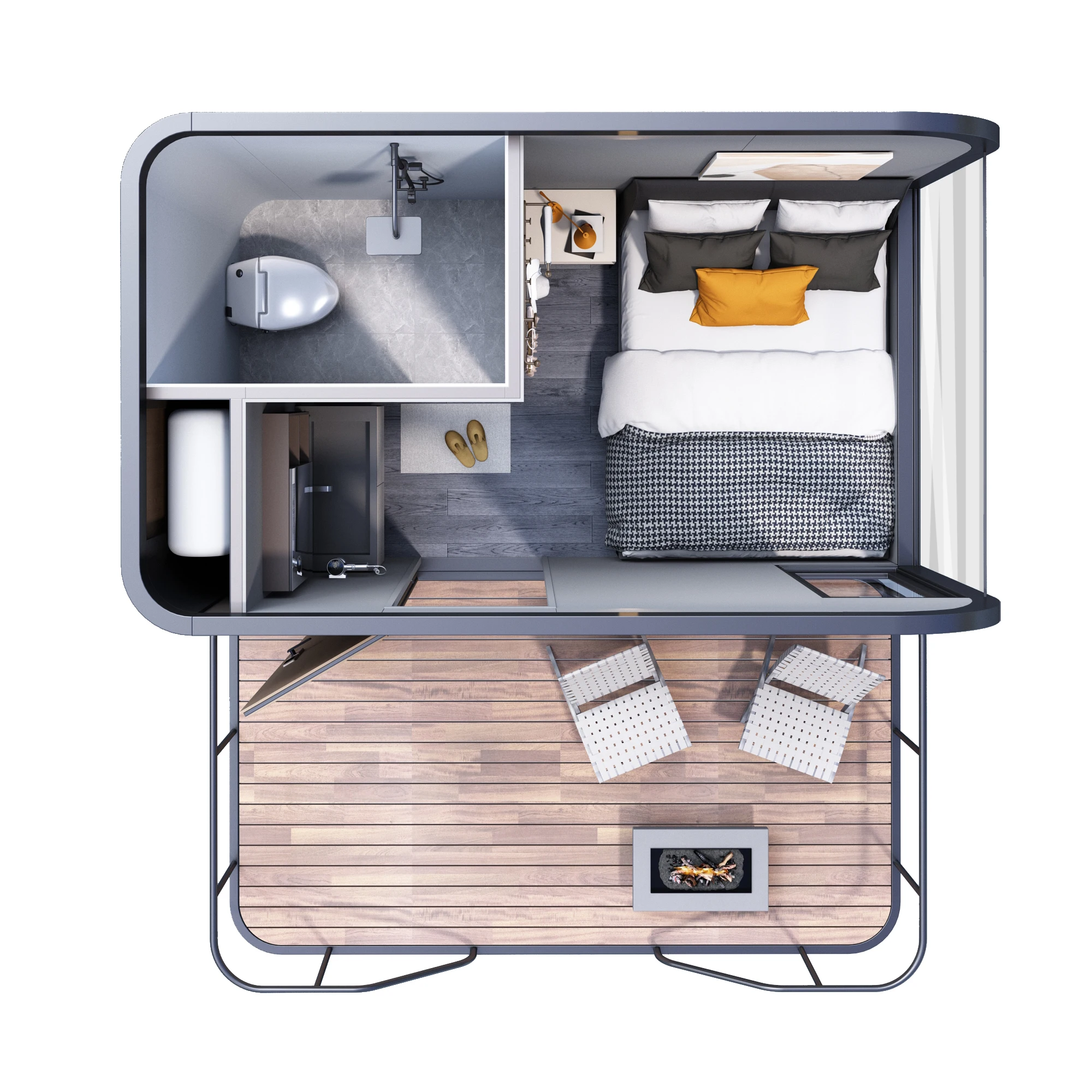 Customized Detachable Mini Space Capsule for Beach Tourism Areas Made of Sandwich Panel Steel Used in Office Buildings Houses