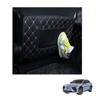 Car Accessories Back Seat Anti Kick Pad Mat Half-size Black PU Leather Cover for  Lexus RZ450e