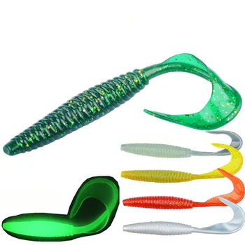 13cm 5.5g Big Sickle Curly Tail Soft Worm Lure, Grub Curly Tail Artificial Soft Bait – Soft Lure – view 3
