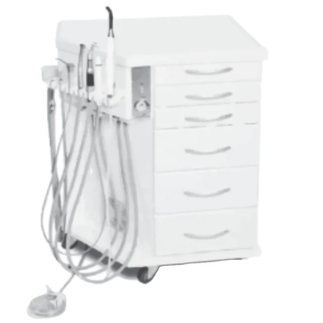 Dental Portable Cart Orthodontic Dental Mobile Delivery Cabinet Portable Turbine Unit with Air Compressor & Vacuum Pump