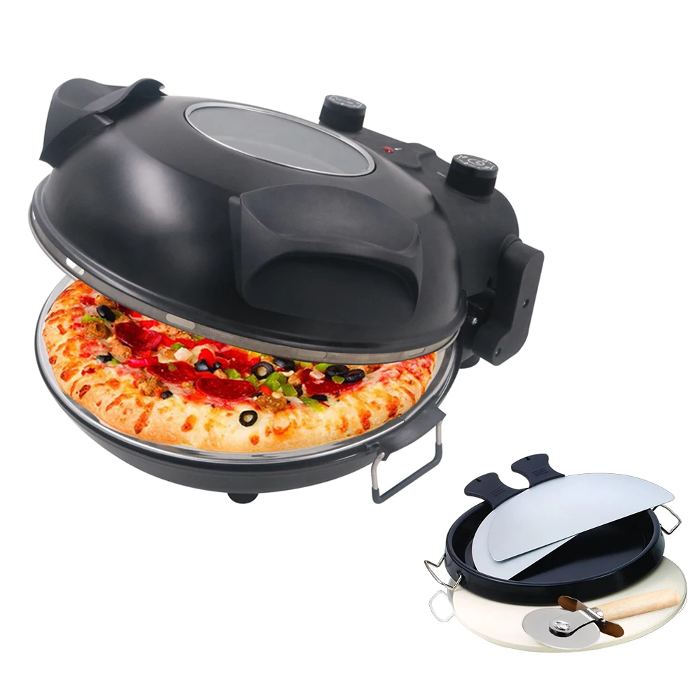 Control Upper and Bottom Plate Two Temperature  Knob 16 Inch Big Size Electric Pizza Maker