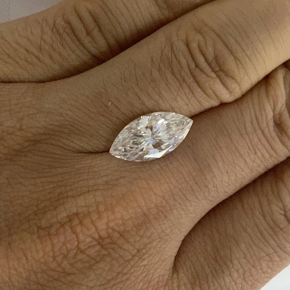 Lab Grown Moissanite Big Size 18x8mm 5cts VVS1 Marquise Cut Loose Moissanite Stone