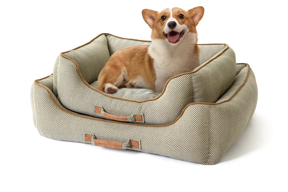 Super Soft Designer Fabric Highloft Dog Bed Washable Pet Bed Dog
