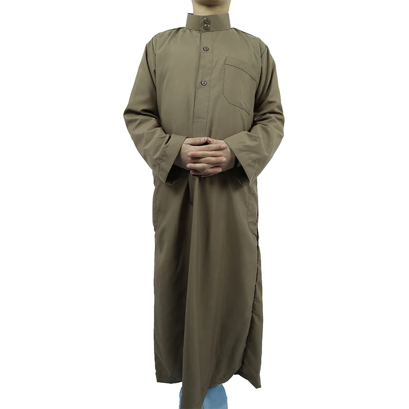 2020 Muslim Thobe White Polyester Islamic New Muslim Middle Eastern Omani Boys Dubai Robe