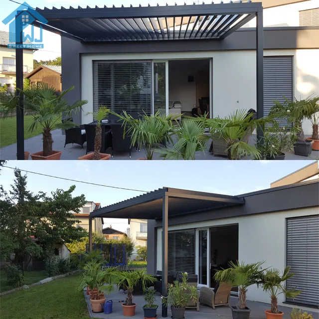 Gebrauchte Pergola Zu Verkaufen Wasserdichte Aluminium-pergola Pavillon Mit Lamellen Bioklimatische Aluminium-pergola