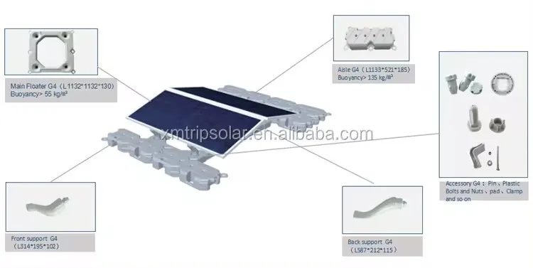 Power Module Floating Plates Floating Solar Photovoltaic (PV) Mounting Systems Solar Floating ...
