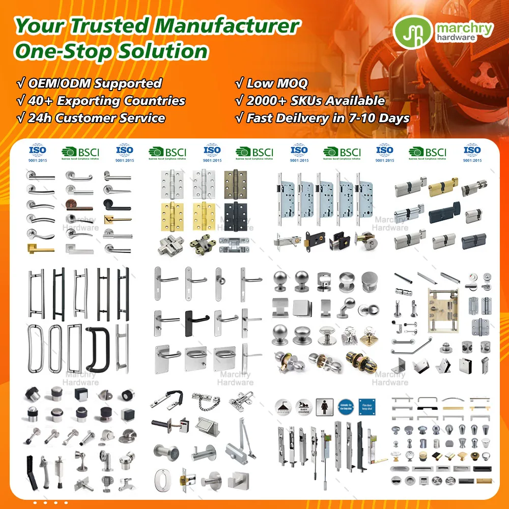 Different Types Security Door Bolt Latch Customized Size Stainless Steel Lever Action Flush Bolt for Double Doors