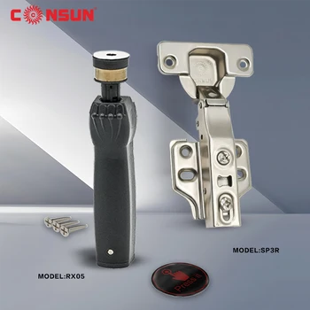 CONSUN Plastic Soft Close Door Buffer Damper Customized Iron Rebound Adjustable Furniture Cabinet Hinges