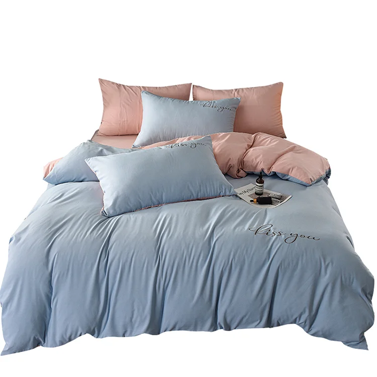 Популярный Комплект постельного белья, однотонное одеяло, пододеяльник, простыни из полиэстера, Индивидуальный размер