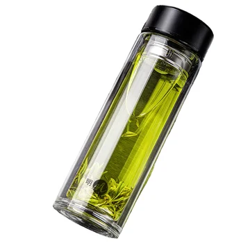 double wall glass water bottle for household office