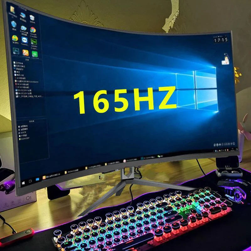 High Quality 32 Inch Lcd Monitor 165HZ 1K Computer Display Rgb Light Bar Gaming Curved Screen Monitors