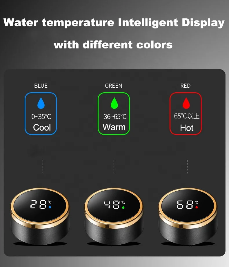 450ml High Quality Smart Intelligent LED Temperature Display Stainless Steel Business Vacuum Flask with Lid