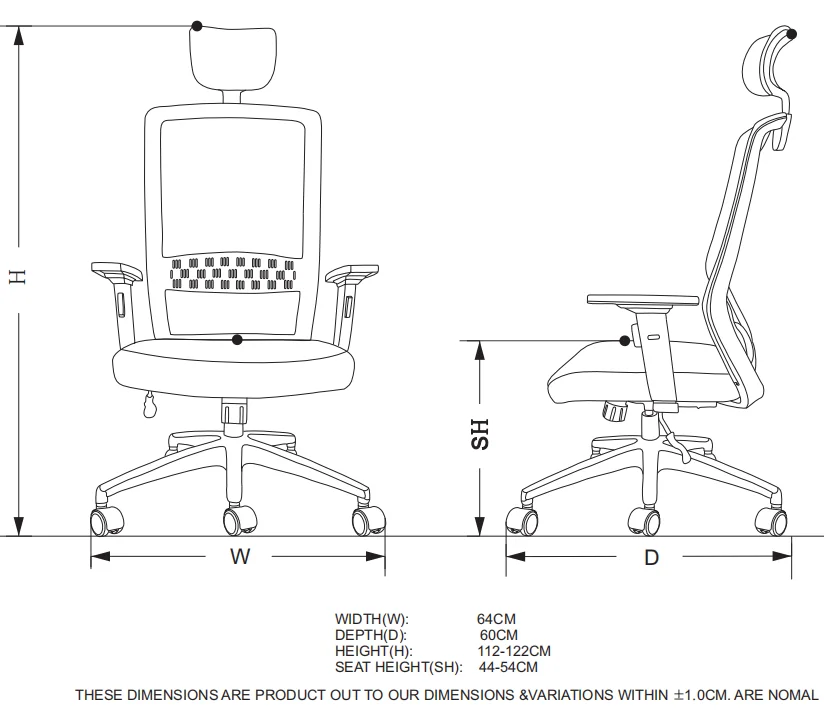 Adjustable Height With Headrest Executive Office Chair supplier