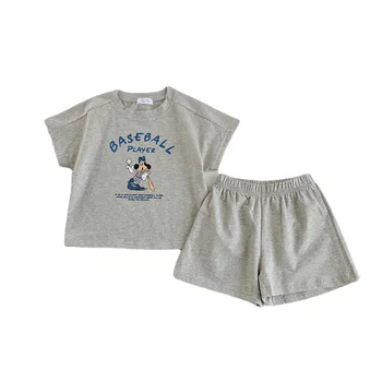 Summer baby clothing new arrivals for boys and girls with printed letters sportswear for travel clothes