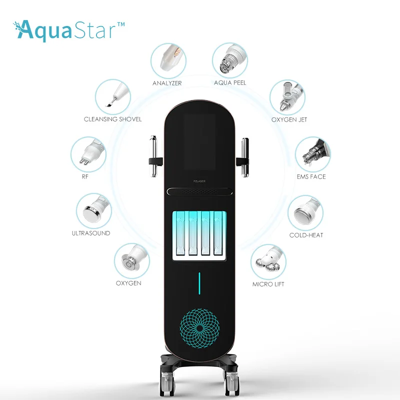 PZLASER Updated 10 in 1 Hydro Beauty Facial Smart Ice Blue Machine H2o Hydro Dermabrasion Diamond Peeling Hydro Facial Machine