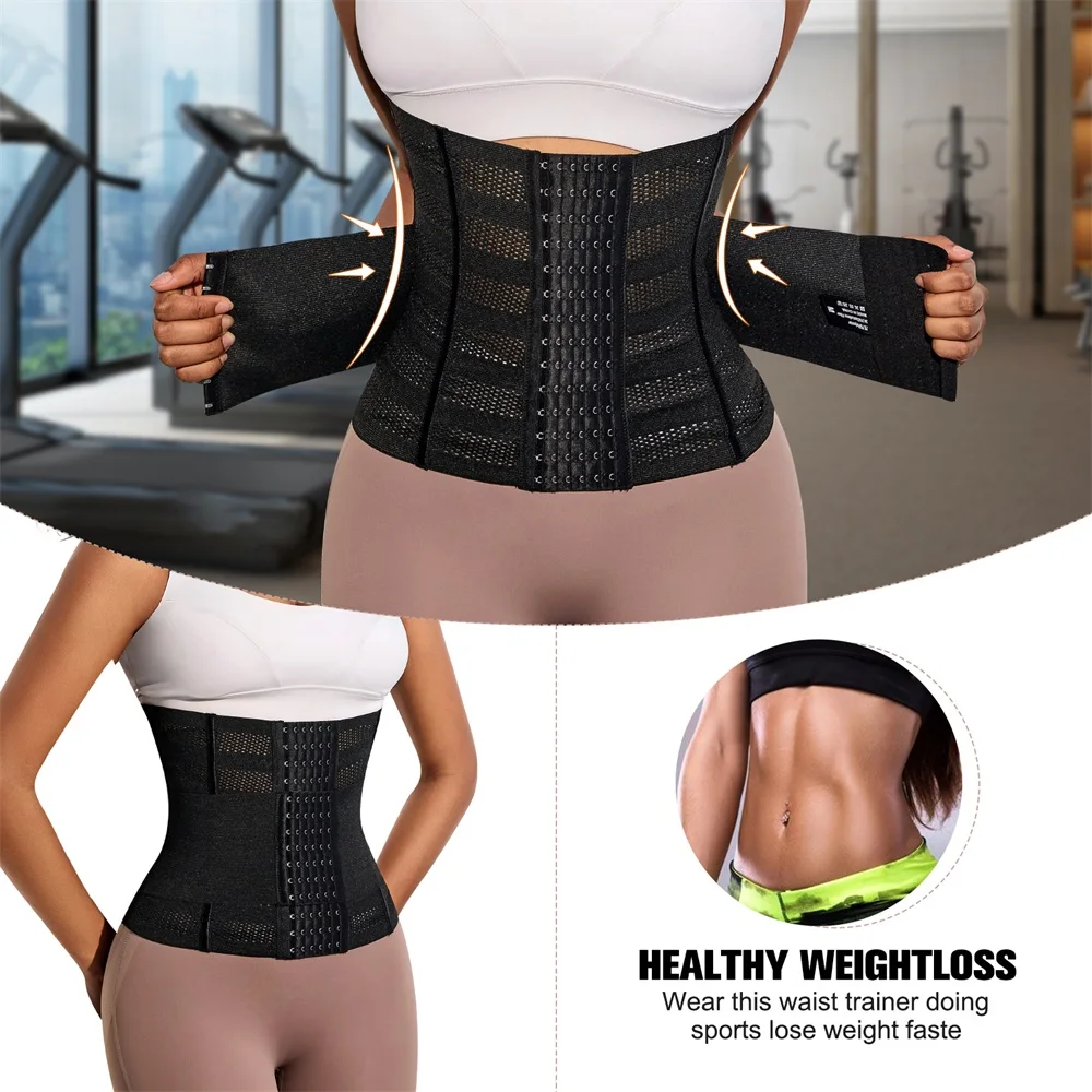 Double Belt Waist Cinchers Women Full Body Mesh Trimmer Wrap Corset Waist Trainer Shaperwear Tummy Control Shaper for Women manufacture