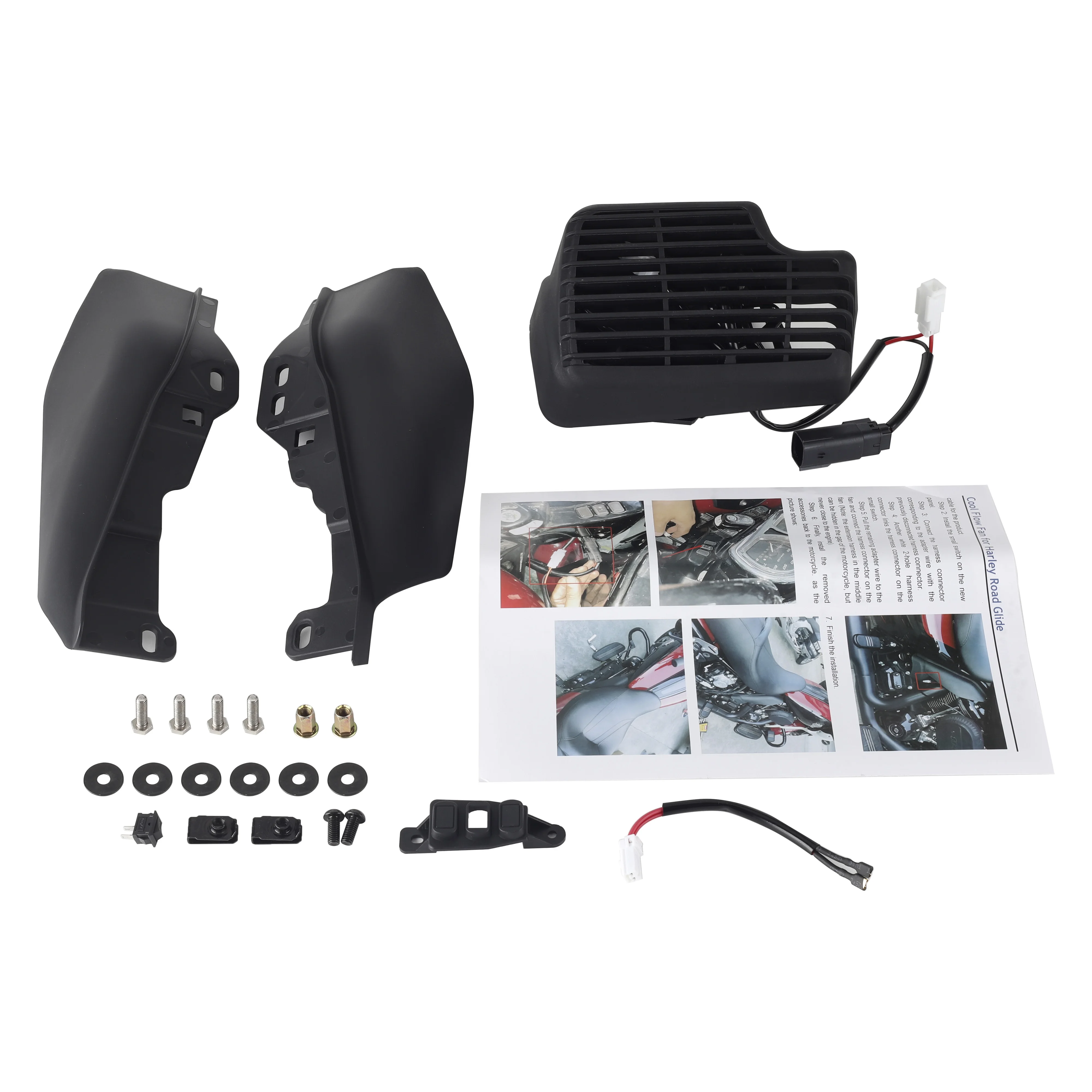 ハーレー Cool Flow Fan for Harley Road Glide Motorcycle Cool Flow Fan Kit for Harley Touring Models