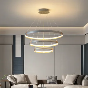 Post-modern Minimalist Bedroom Living Room Pendant Lamp Black Low-profile Hotel Restaurant LED Chandelier