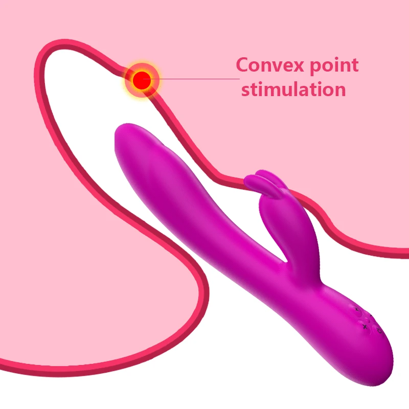 Women's Electric Vibrator Silicone Massage Stick Waterproof USB Rechargeable Rabbit Heating Temperature Raise Adult Sex Toys
