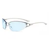 Silver Frame Transparent Blue Lens