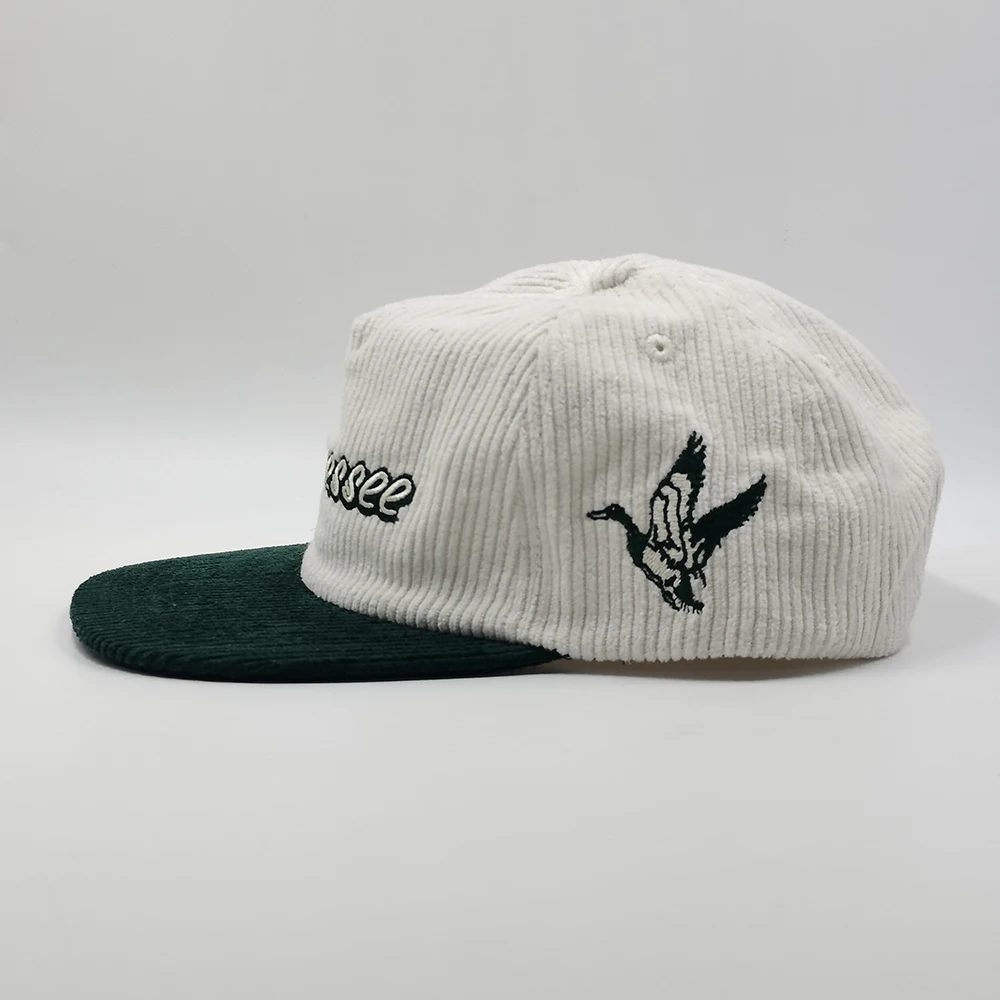 Custom 5 Panel Low Profile Embroidery Corduroy Unstructured High Quality Flat Bill Adjust Wholesale Snapback Caps Hat