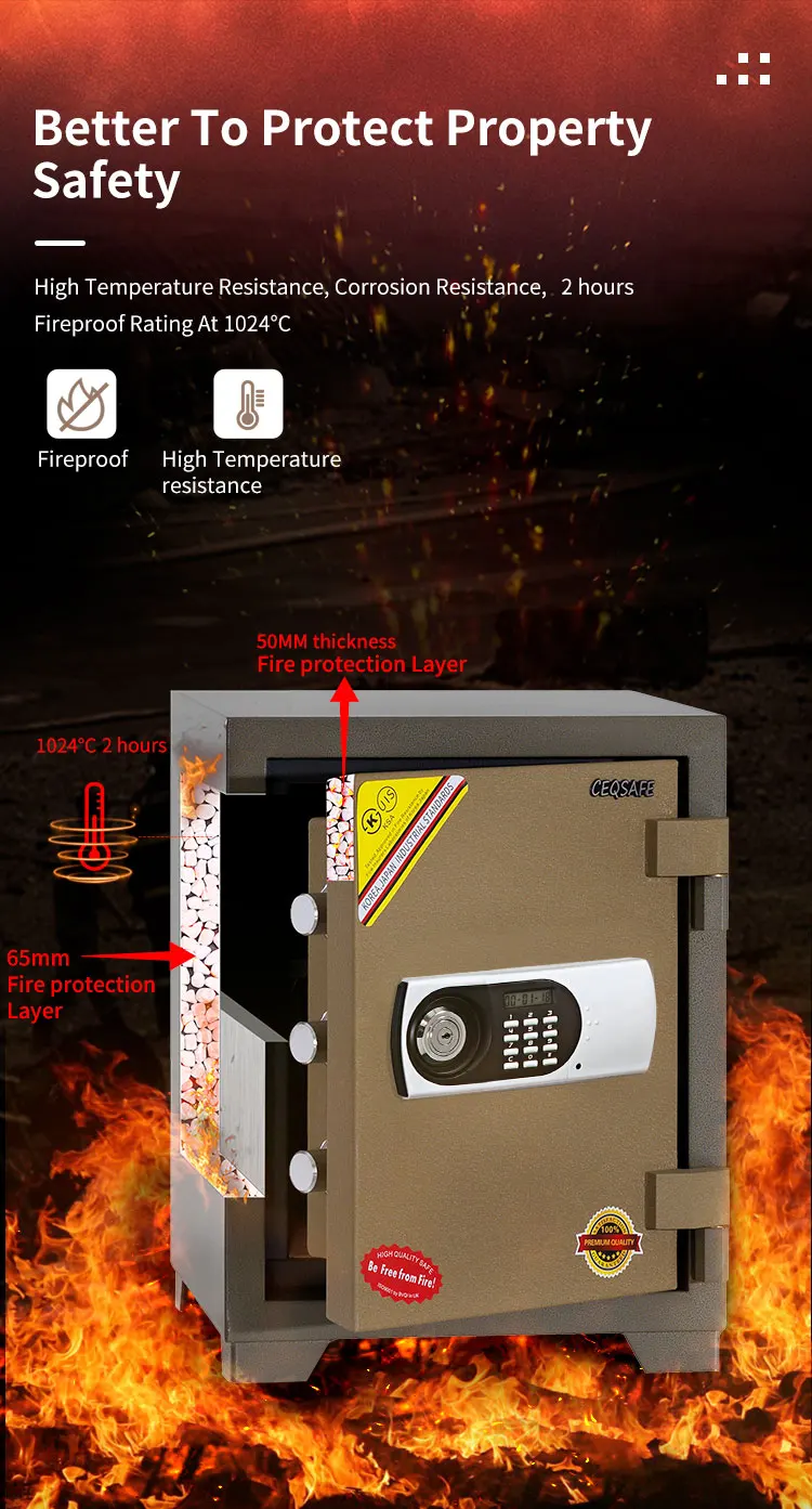 CEQSAFE China 2 Hours Resistant Safe Box Security Deposit Fireproof Safe factory